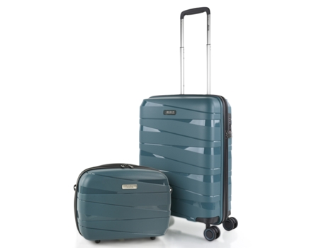 Juego De Maletas Rígidas Pp JASLEN Stuttgart azul metalico (38X54x19 Cm - 33L)