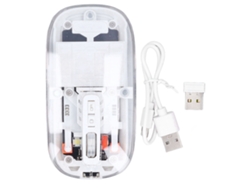 Ratón Inalámbrico Bluetooth De 2,4 Ghz Con 3 Modos, Transparente, Dpi Ajustable, Recargable, Silencioso, Para Pc, Portátil Y Tableta - Blanco