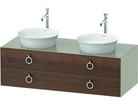 DURAVIT Tulip blanco, mueble de baño colgado en la pared, ancho 1300 x profundidad 550mm, con 2 cajones, con tirador, WT4993B