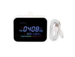 Medidor inalámbrico de calidad del aire interior con wifi, detección inteligente de CO2, temperatura, humedad y alarma con control remoto.