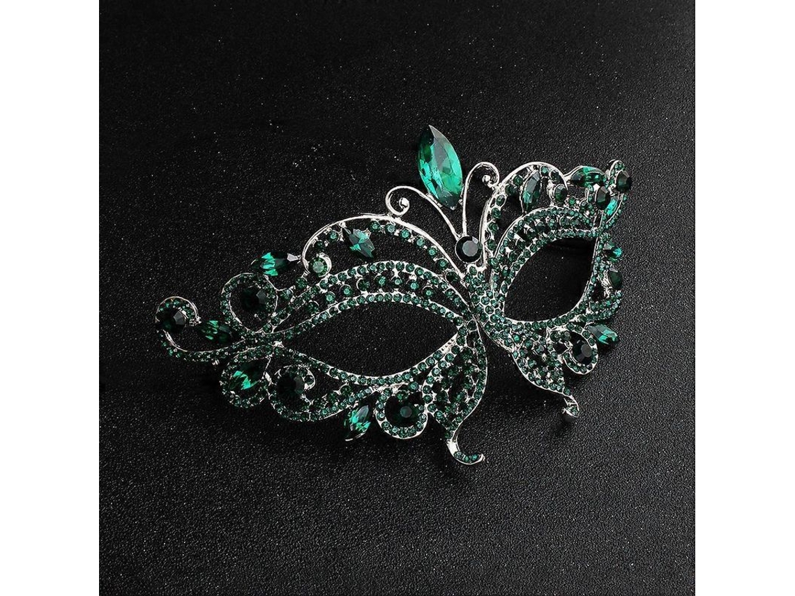 Máscara De Mujer Con Diamantes De Imitación Para Fiestas De Disfraces, Bailes, Festivales Y Como Accesorio De Joyería.