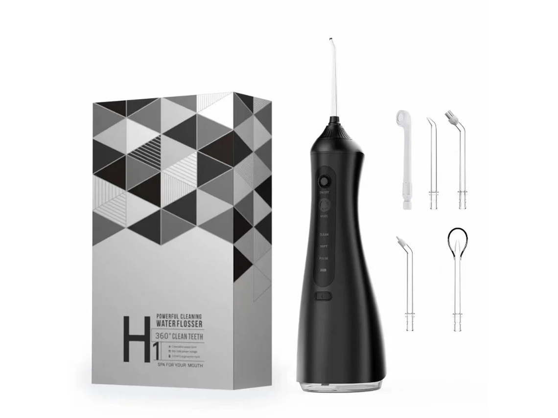 Irrigador bucal eléctrico inteligente, raspador ultrasónico portátil para limpieza de sarro CY5 negro Yizhood