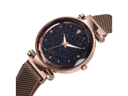 Reloj Casual Para Niño/niña Con Diseño De Cielo Estrellado, Cuarzo, Aleación, Cierre Magnético, Color Café.