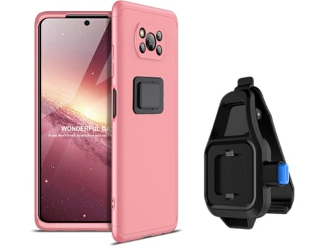 Funda Xiaomi Poco X3 Pro Slim Armor 360º con Soporte para la Cintura Rosa