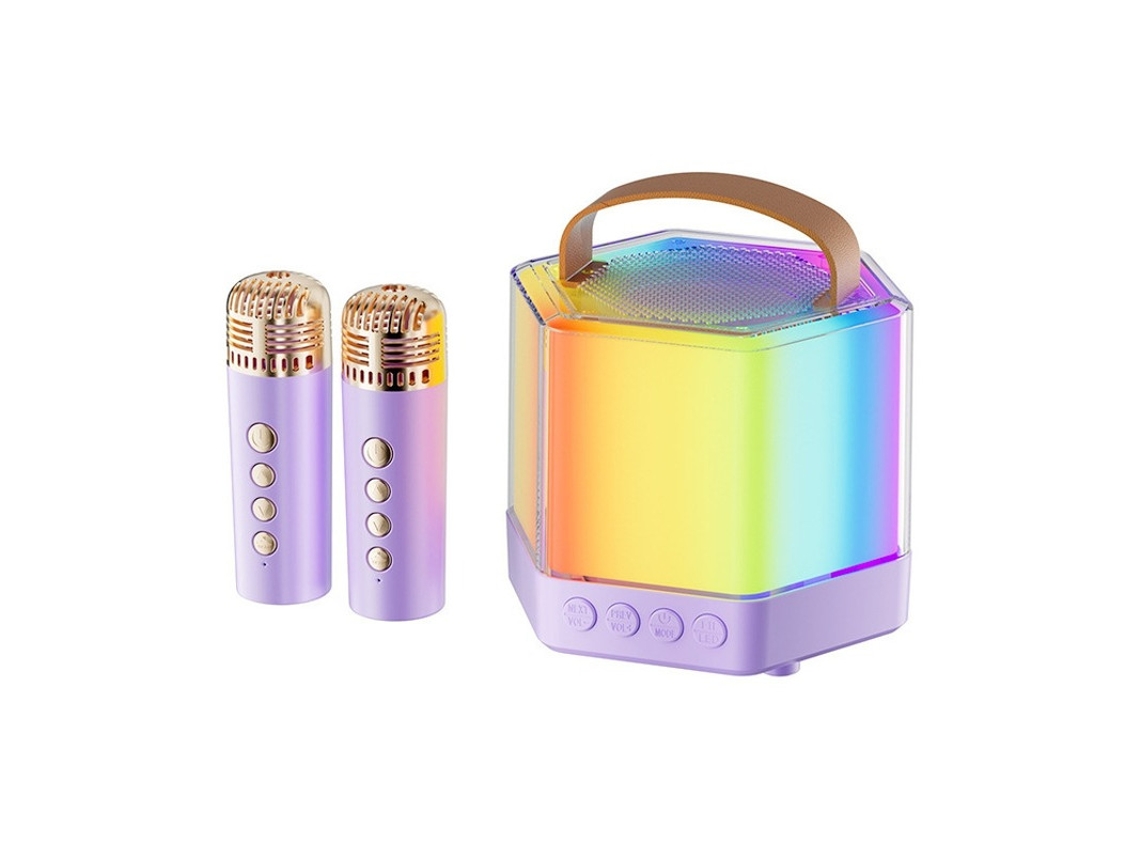 Mini máquina de karaoke inalámbrica Bluetooth con micrófono dual y altavoz, adecuada para fiestas KTV en casa Yizhood