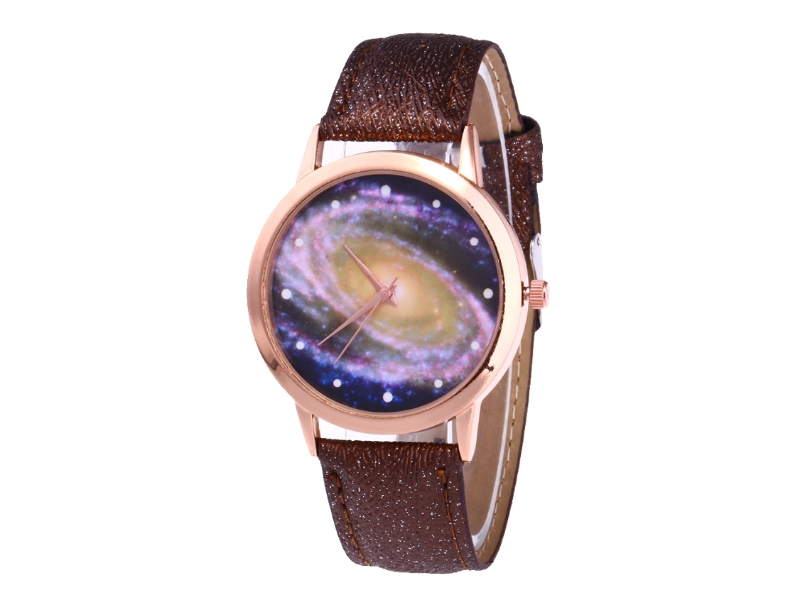 Reloj De Pulsera Redondo De Cuarzo Para Parejas, Color Café, Diseño Analógico De Lujo Informal.