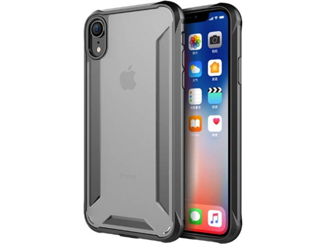 Funda iPhone XR WJS Premium Hybrid Protective Negro