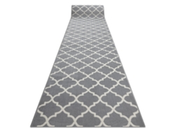 Alfombra de Pasillo Bcf Morad Trelis Espaldera Marroquí Gris/Crema 90 cm