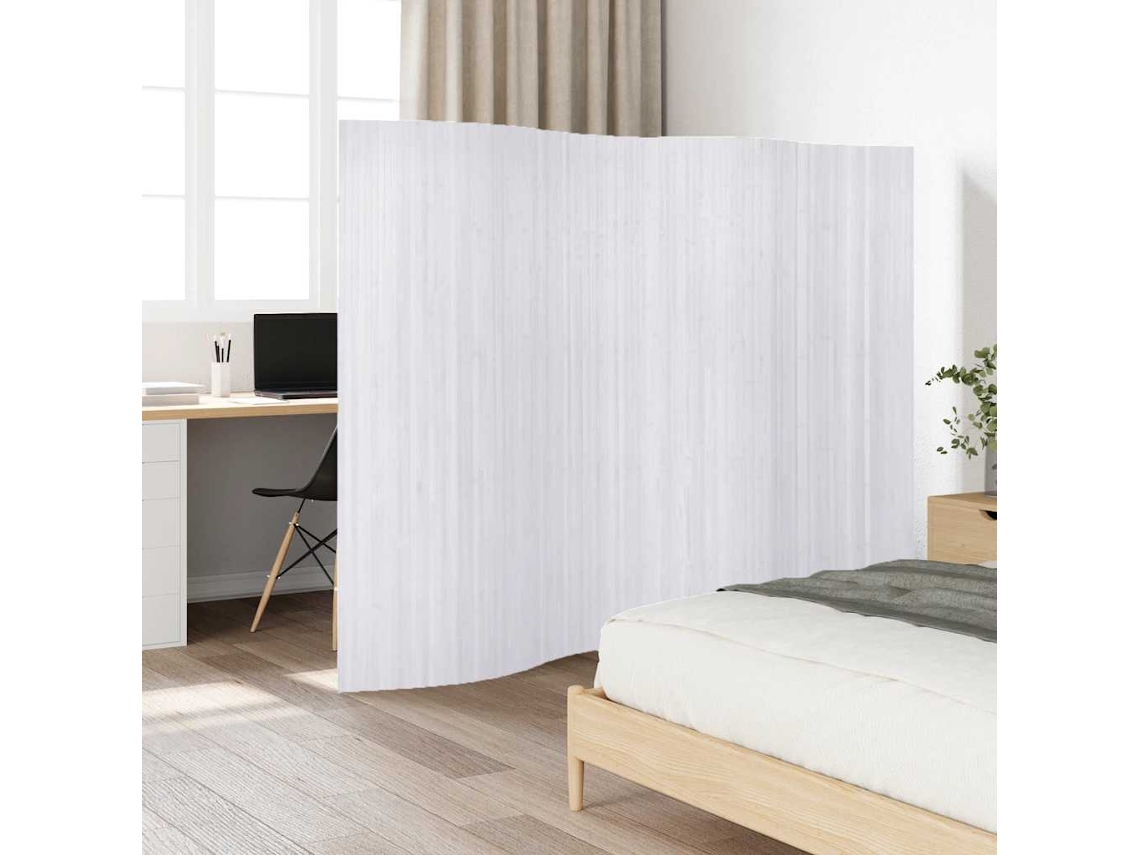 Biombo Divisor Bambú Blanco 250x165 Cm