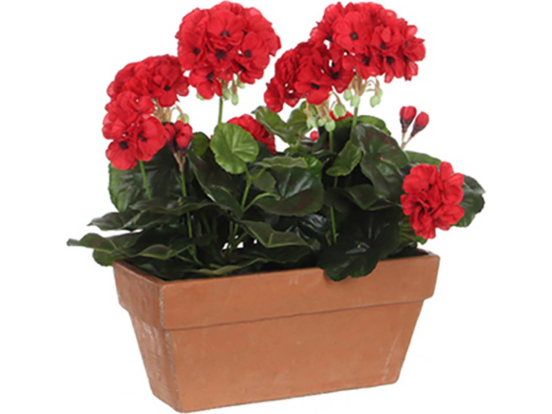 Geranio MICA DEATIONS Pvc Rojo en Vaso Para Balcón 29X3X40Cm