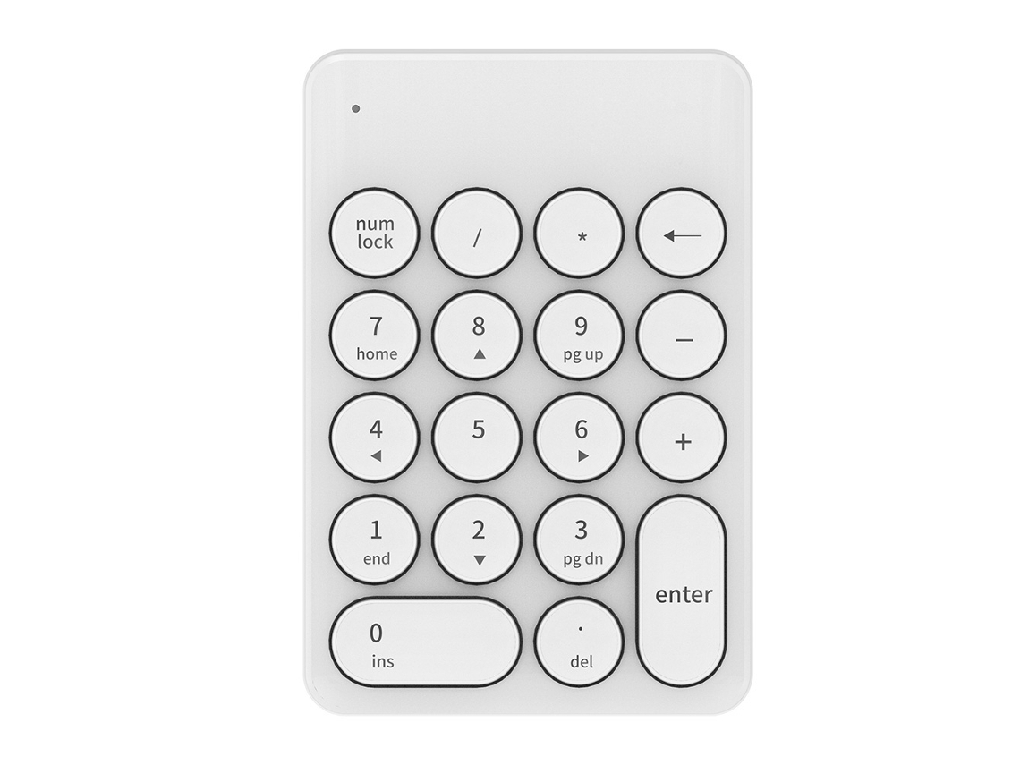 Teclado Inalámbrico Para Juegos Teclado Numérico Mini De 18 Teclas Numpad Inalámbrico 2.4ghz Blanco