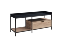 Mueble De Tv Belana Con Cajón 120x40x54cm - Negro/efecto Roble en.casa