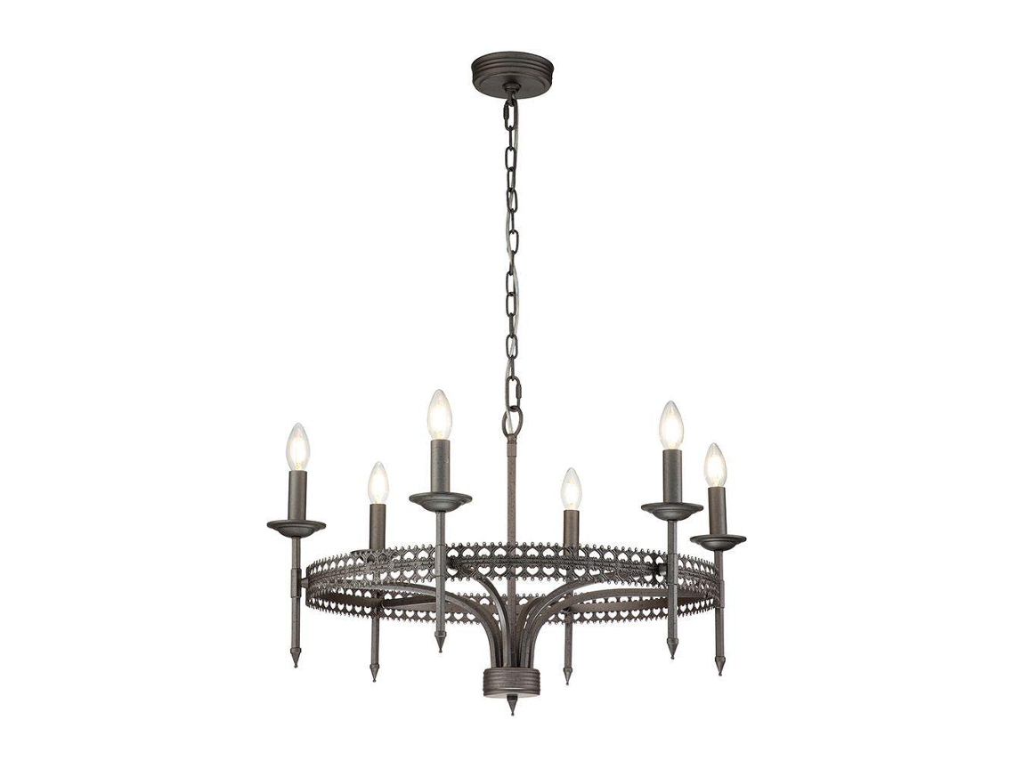 Lighting Elstead de araña (Crown6) Crown Steel E14 6 Bulbos
