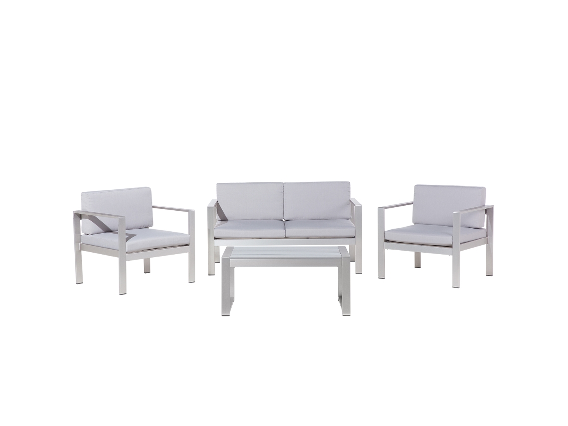 Conjunto de jardín de aluminio gris claro BELIANI Salerno