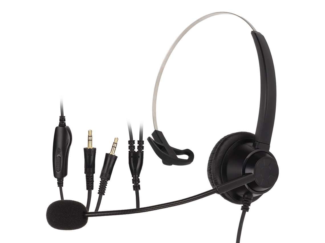 Fone De Ouvido Com Microfone H360pcmv Monaural Cancelamento De Ruído 3.5mm Para Pc Centro De Chamadas Escritório