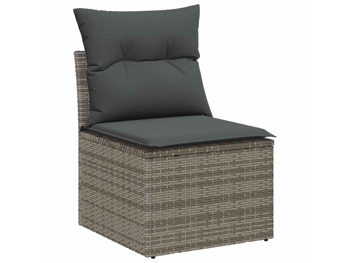 Maison Exclusive - Conjunto de sofás de jardín de 9 piezas, ratán sintético gris