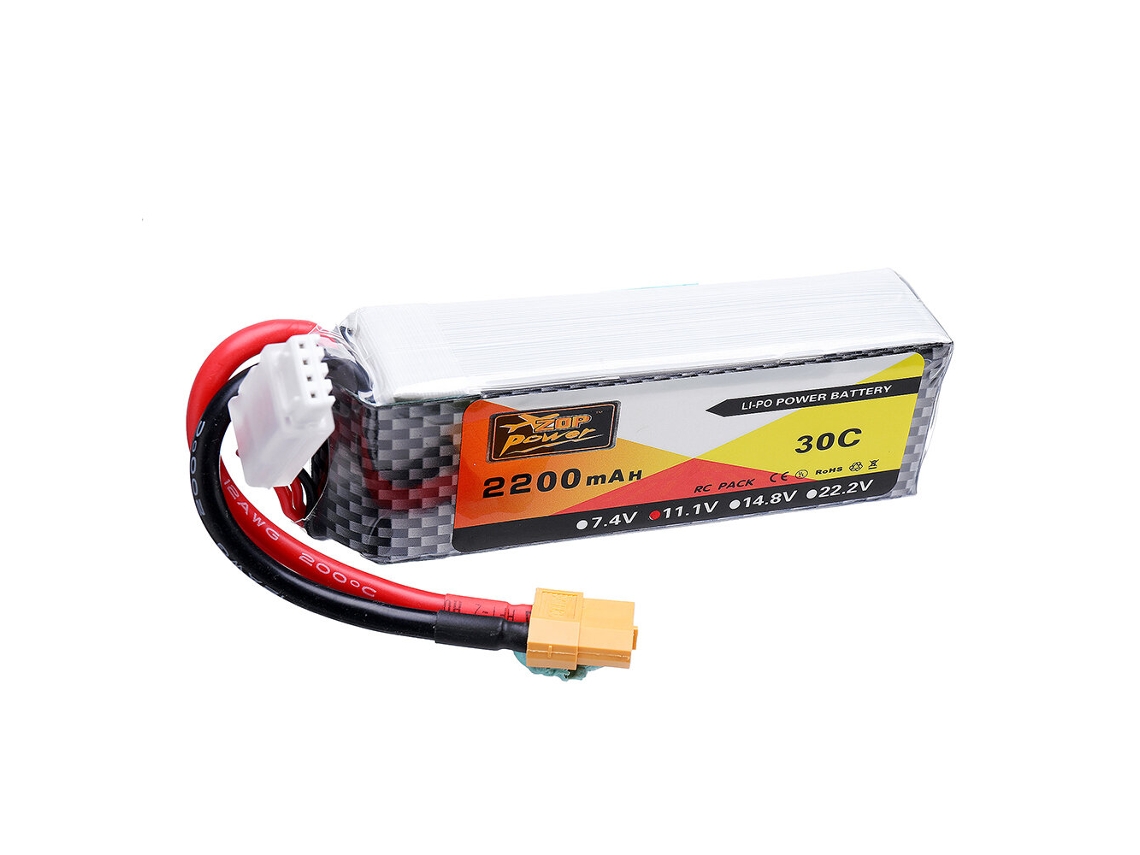 Batería Zop Power de 11,1 V, 2200 mAh, 30 C, 3 s, Lipo, conector XT60