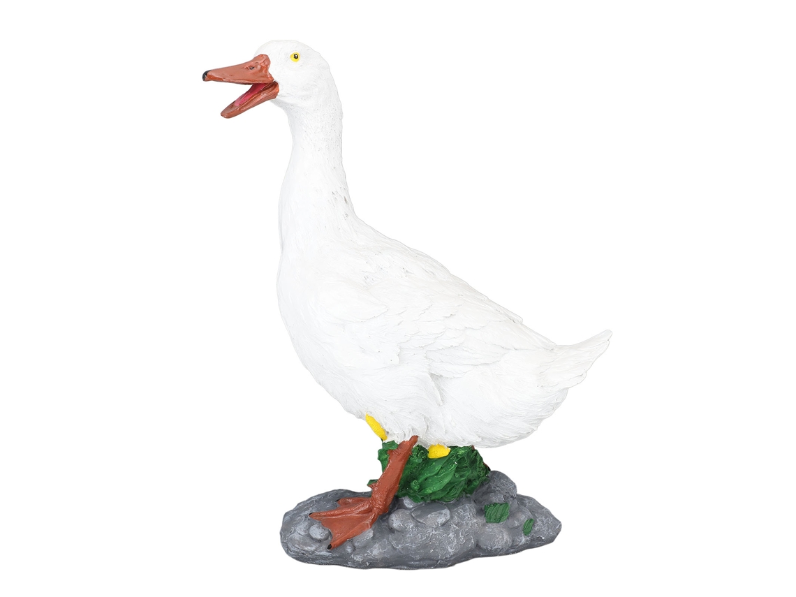 Figura decorativa de pato, impermeable, de resina, para jardín, césped, L, pato blanco