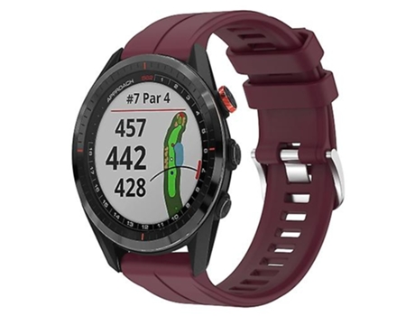 Correa Para Garmin Approach S62 22mm Correa De Reloj Deportivo De Silicona Borgoña VENISYMLIS