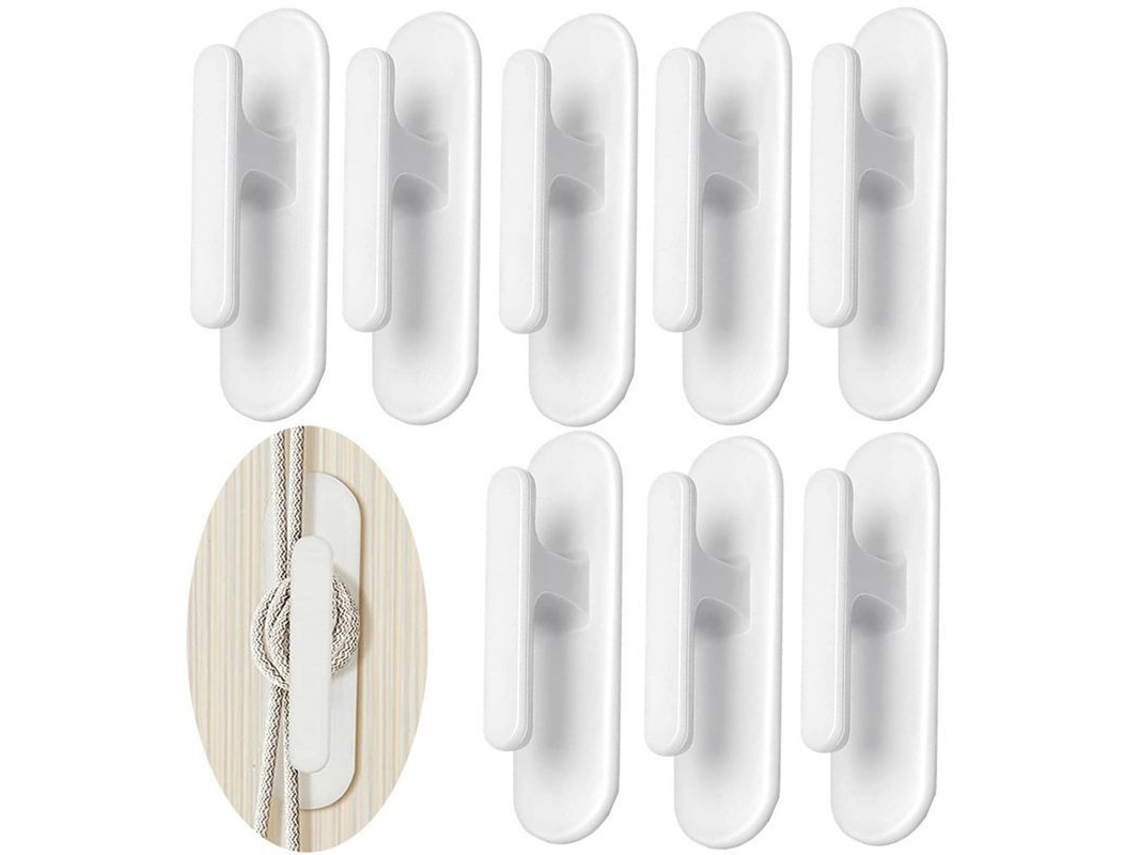 8 Ganchos Autoadhesivos Para Cordones De Persianas, Soportes Adhesivos Blancos Para Cuerdas, Ideales Para El Hogar, La Sala De Estar, La Oficina Y La Guardería.