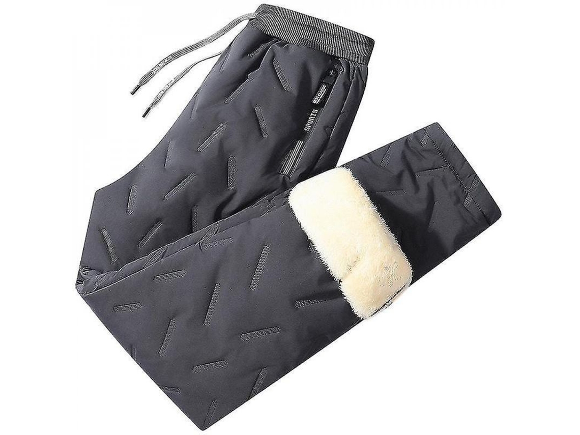 2026-pantalones De Invierno Para Hombre Con Forro Sherpa Calientitos Deportivos Casuales Talla Grande 6xl Gris