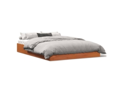 Maison Exclusive - Cama Sin Colchón Madera Maciza De Pino Marrón Cera 120x200 Cm
