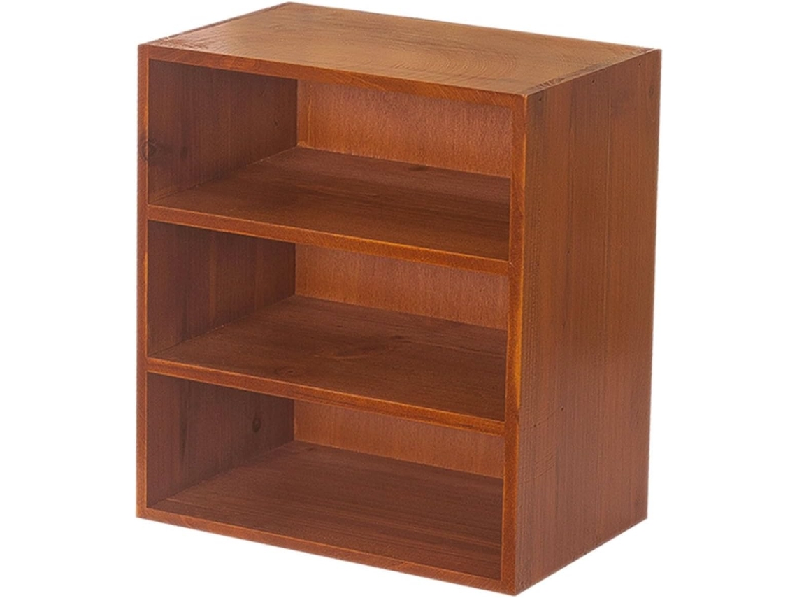 Estante De Escritorio De Madera Maciza, Almacenamiento Versátil Para Tazas, Maquillaje Y Soporte Organizado.