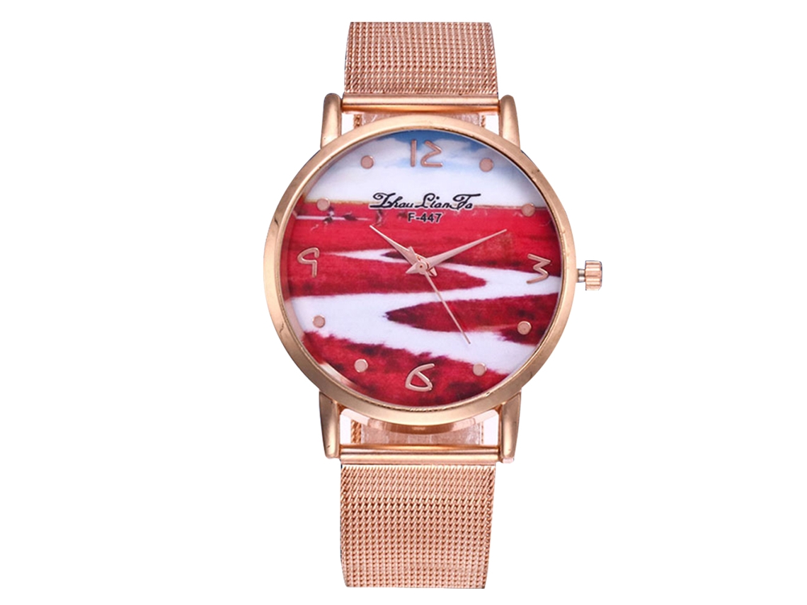 Reloj Mujer Zhoulianfa Estilo Simple Correa Malla Dial Redondo Cuarzo