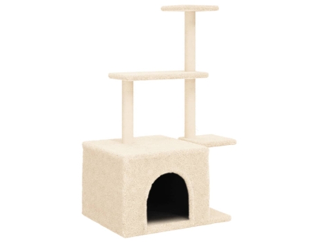 Rascador para gatos con postes de sisal color crema VIDAXL (110 cm)