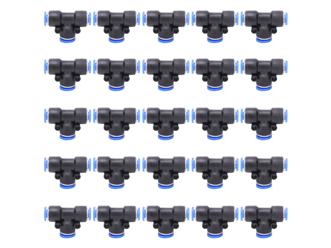 50 Peças Conector Neumático 3 Vias Rápido Inserir Mangueira Pu Para Ar E Água Peg6-8-6
