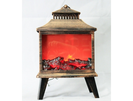 Chimenea Decorativa Led Efecto Llama de Fuego Chimenea de Batería 31x15.2x48.5cm M1