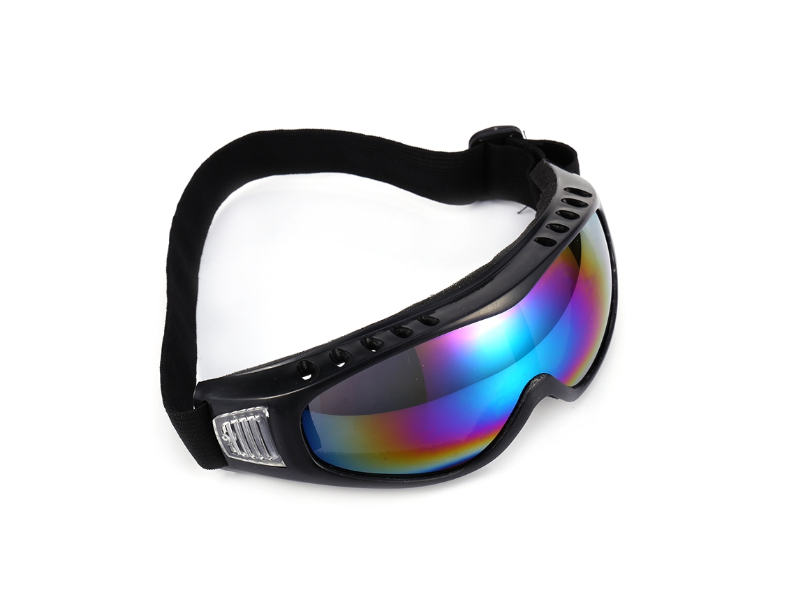 Gafas de esquí de moda con espejo pequeño, resistentes al viento y con montura negra, multicolor