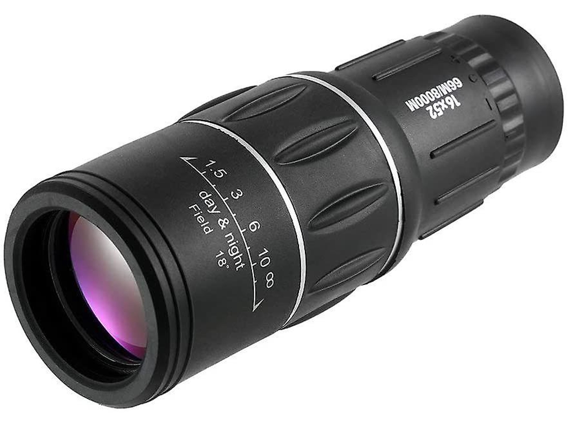 Monocular 16x52 HD IP68 antivaho, adaptador para smartphone, trípode para observación de aves, senderismo, acampada, fauna, negro, Bestvite