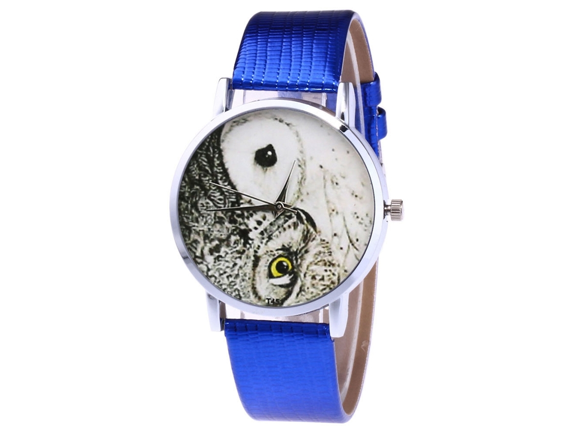 Reloj De Cuero Pu Zhoulianfa Dial Redondo Unisex Estudiante Cuarzo Azul