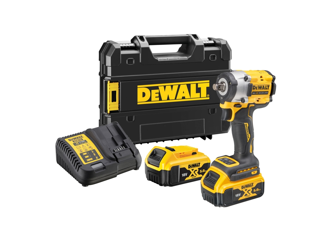 DEWALT DCF921P2T-QW Llave Impacto sin escobillas XR 18V Li-Ion 5Ah 1/2" con anillo de retención