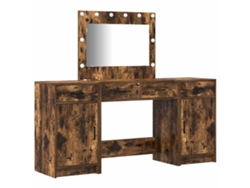 Mesa Tocador | Mesa De Vestidor Con Cajón 3 Uds Marrón Madera De Ingeniería
