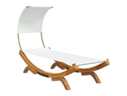 Maison Exclusive - Tumbona Con Dosel Madera Maciza Curvada Crema 100x200x126 Cm