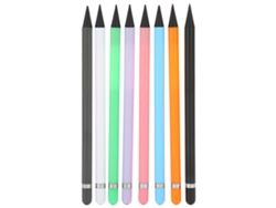 8 Lápices de Carbón y Plástico para Dibujo y Caligrafía 8 Colores Disponibles Luz Dorada