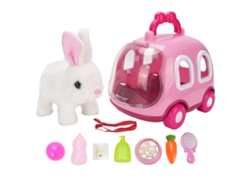 Ats-juguete De Conejo Eléctrico Simulado De Peluche Interactivo Con Jaula Para Niñas