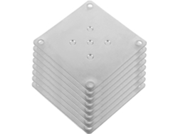 8 Placas De Montaje Planas Zinc Plateado Con 5 Orificios Para Una Fijación Estable Las Patas Mesas Y