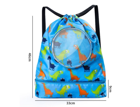 Bolsas con cordón para niños y niñas, impermeables, para nadar, secas, húmedas, bolsa de almacenamiento, mochila deportiva (azul)