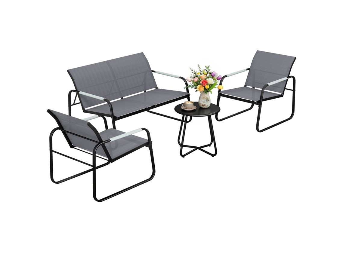 Conjunto Jardín 4 Plazas, Sofá 2 Plazas, Cojines, 111x71x75cm