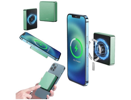 Cargador Magsafe Fonte Alimentação Backup Carregamento Sem Portátil YIZHOOD Verde