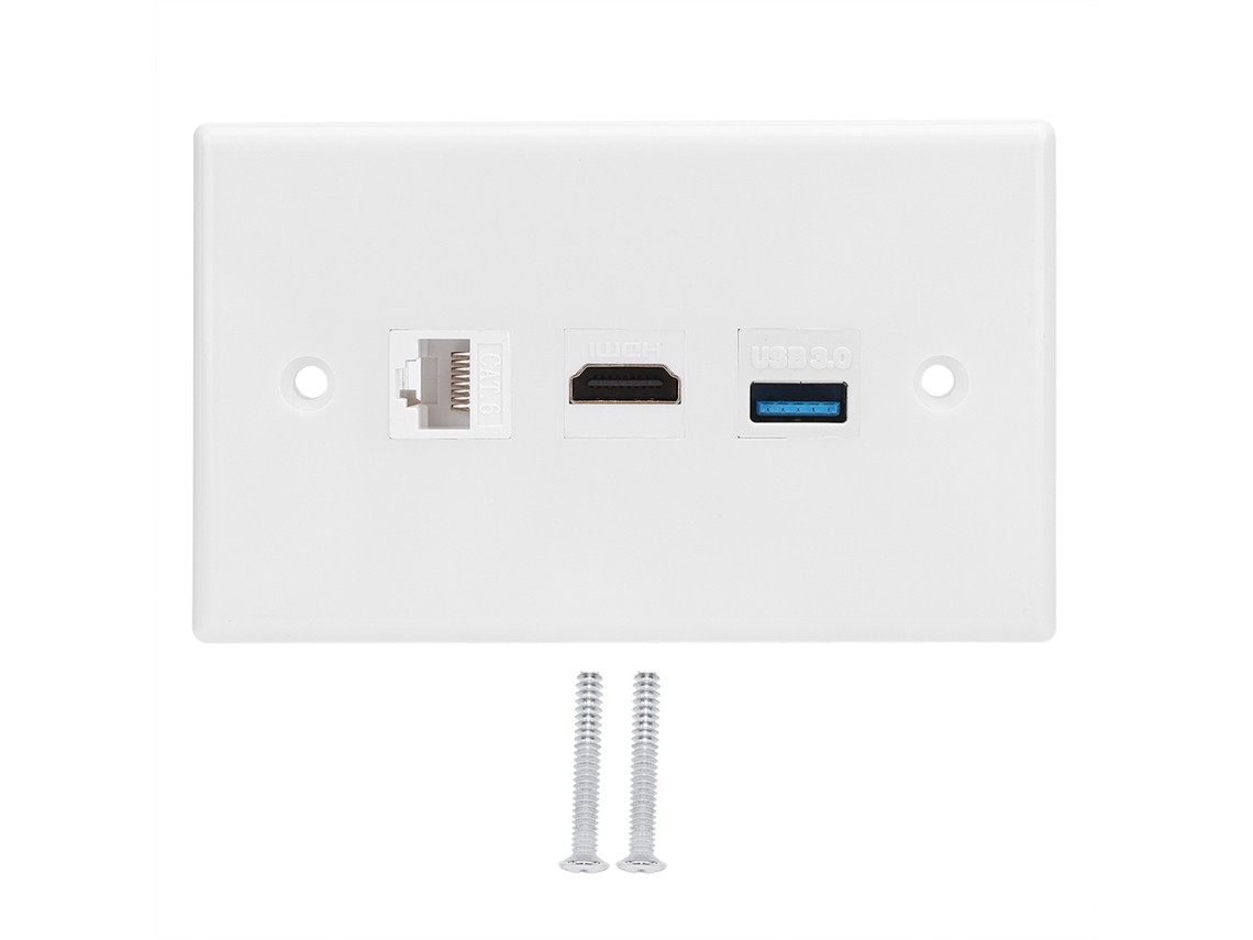 Panel De Pared Estadounidense Con Interfaz Cat6 Hdmi Usb 3.0 Para Cine En Casa, Hoteles Y Residencias.