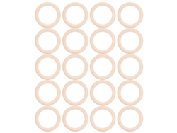 20 anillos de madera para la dentición del bebé, 70 mm, para hacer tú mismo.