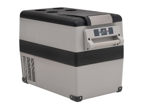 VIDAXL Nevera con asa PP y PE negro y gris 55 L