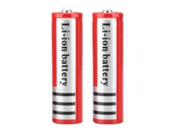 2 Baterías Recargables 18650 De 3,7 V Y 3000 Mah, Color Rojo, Para Linterna De Portátil.