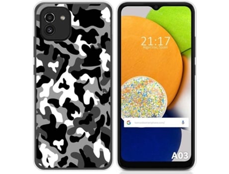 Carcasa para Samsung Galaxy A03 TUMUNDOSMARTPHONE Dibujos Snow Camuflaje Multicolor