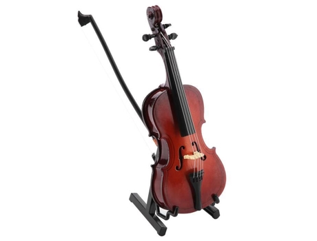 Violonchelo en miniatura de 5,5 pulgadas, modelo de miniviolonchelo con soporte de madera, modelo de instrumento Musical, coleccionables de Hobby