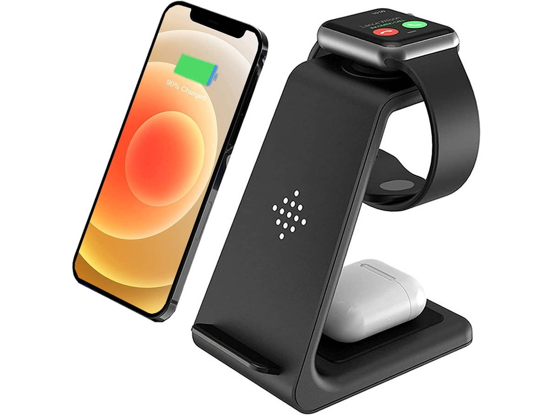 Estación de Carga Sem Certificado Qi para iPhone 11/12 YIZHOOD Negro